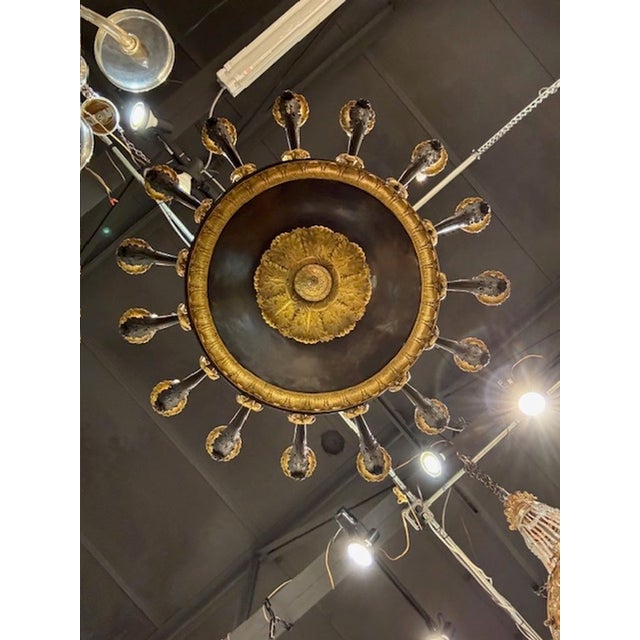 Black 19th Century French Large Scale Bronze Empire Style Chandelier With 16 Lights For Sale - Image 8 of 8