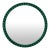 Varsha Round Oversized Beaded Mirror in Glossy Hunter Green For Sale