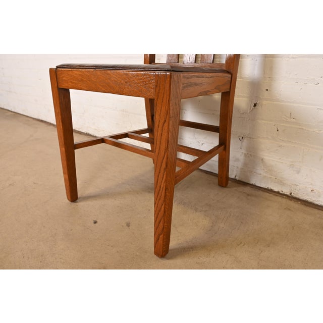Wood Stickley Brothers Style Antique Mission Oak Arts & Crafts Desk Chair or Side Chair, Circa 1900 For Sale - Image 7 of 10