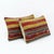Mid-Century Modern Anatolian Kilim Lumbar Pillow Cover 12'' X 20'' - Set of Two For Sale - Image 3 of 4