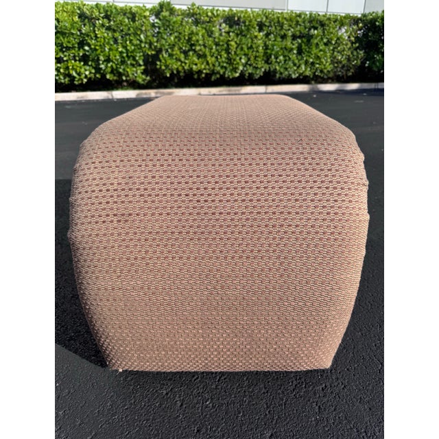1980s Karl Springer Style Postmodern Waterfall Ottomans -a Pair For Sale - Image 5 of 7