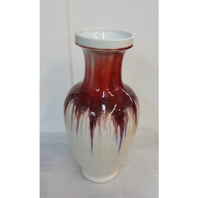 Ivory Maitland Smith Hand Painted Ivory and Red Color Vase For Sale - Image 8 of 8