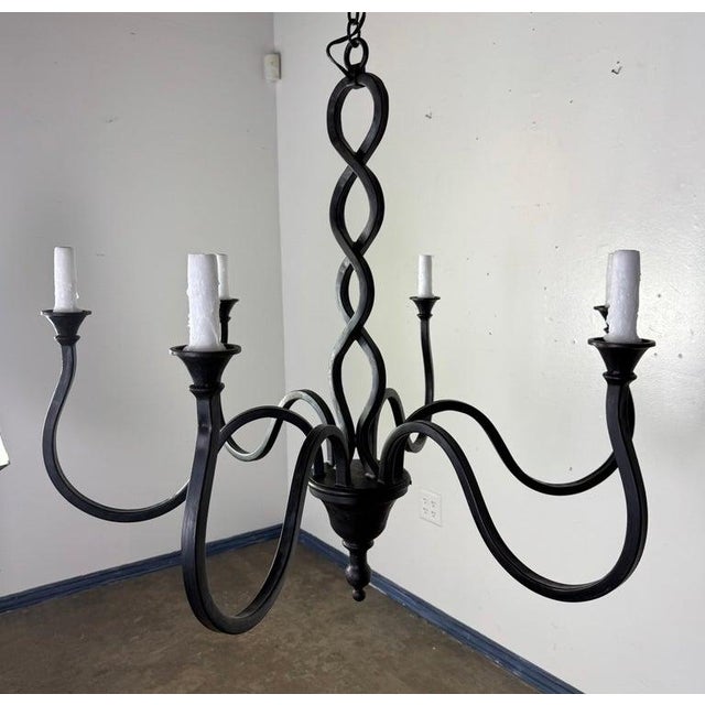 Melissa Levinson Wrought Iron Mulholland Chandelier by Miamar Home Sku: Mla0817 For Sale - Image 4 of 10