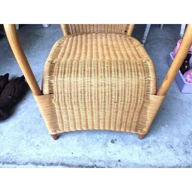 1970s Rattan Lounge Chair For Sale - Image 4 of 9