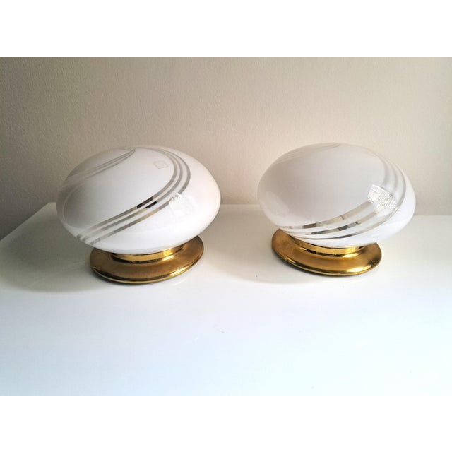 Mid-Century Modern Murano Glass Table Lamps from Manifattura Di Murano, 1970s, Set of 2 For Sale - Image 3 of 10
