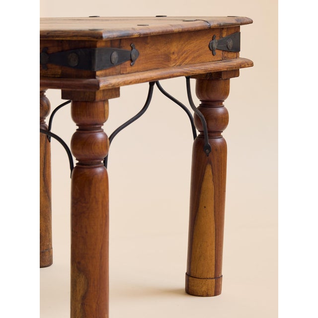 The Vintage Iron and Wood Side Tables For Sale - Image 4 of 8
