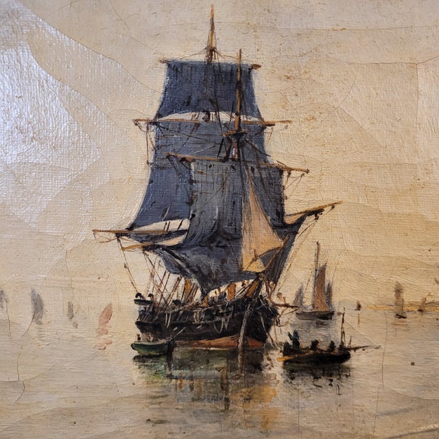 School of Konstantinos Volanakis, The Hybris Ship in Piraeus, 1891, Oil on Canvas For Sale - Image 7 of 18