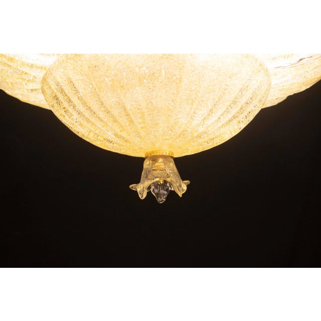 1970s Italian Murano Glass Gold Flush Mount For Sale - Image 6 of 12