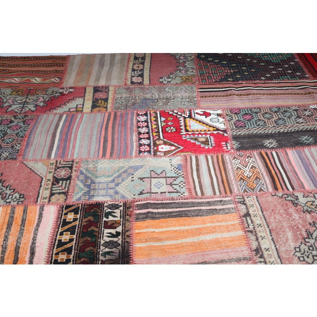 Vintage Anatolian Kilim Patchwork Rug Crafted From Tribal Handwoven Kilims -6' 5'' X 9' 10'' For Sale - Image 10 of 10