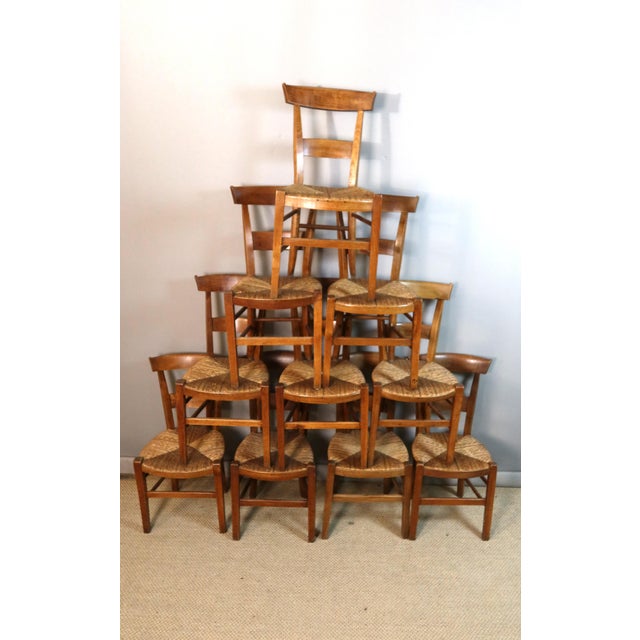 Wood 19th-Century Straw-Seated Chairs, Set of 10 For Sale - Image 7 of 8