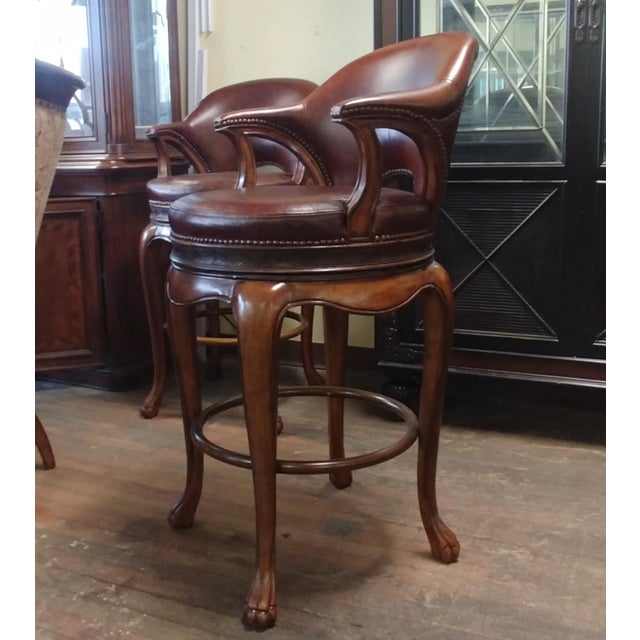 Modern Thomasville Furniture Ernest Hemingway Kenyan Leather Swivel