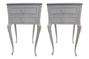 French Louis XV Olympus Bedside Tables, Set of 2