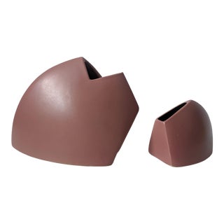 Set of 2- 1980s Modernist J Johnston Sculptural Vessels For Sale