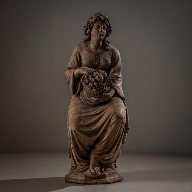 Franz Melnitzky, Summer, Autumn, and Winter Sculptures, 1855, Terracotta, Set of 3 For Sale - Image 4 of 18