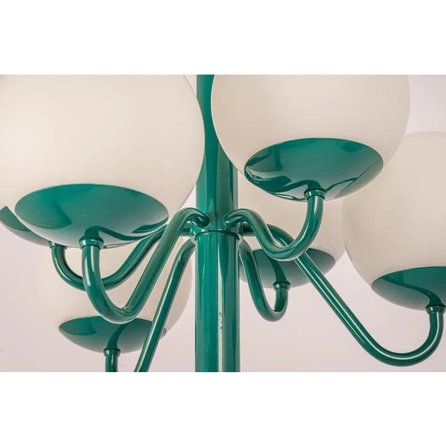 German Green & Opal Glass Sputnik Pendant Light, 1970s For Sale - Image 3 of 11
