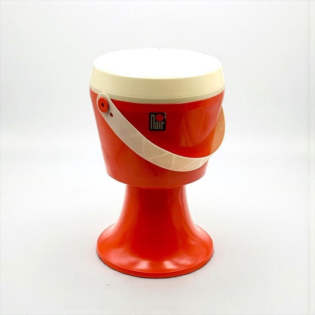 Dutch Storage Stool in Orange Molded Plastic from Flair, 1970s For Sale - Image 12 of 12