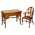 Secretaire Desk and Brown Leather Chair by Theodore Alexander, Set of 2 For Sale