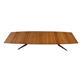 Custom Monumental Quarter Sawn Oak Conference Dining Table Studio Made For Sale