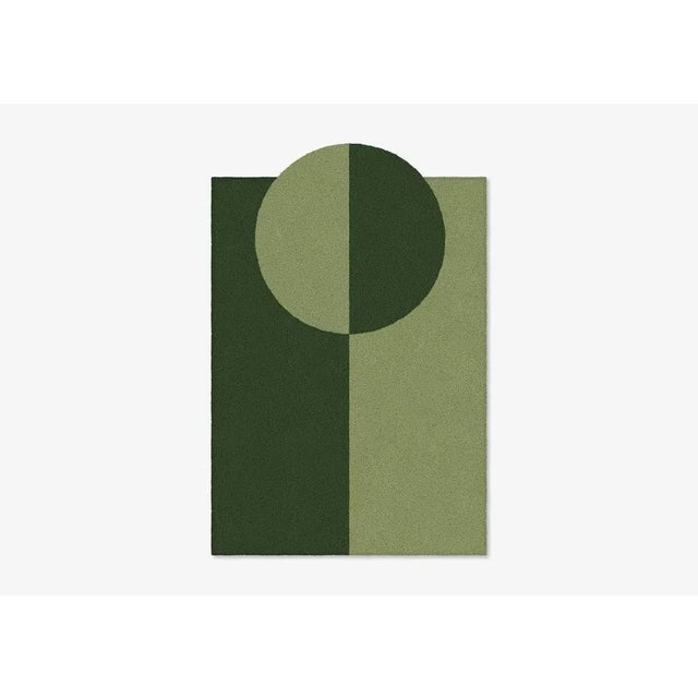 Contemporary Green Circle Shape Out Rug from Marqqa For Sale - Image 3 of 3