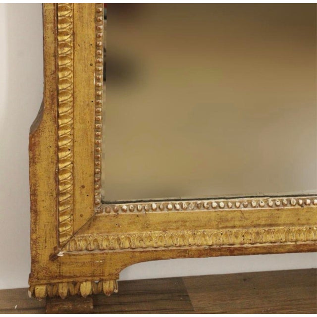 Late 18th Century Antique 18th Century French Louis XVI Carved Giltwood Mirror With Birds, Wheat Sheaves & Floral Crest For Sale - Image 5 of 10