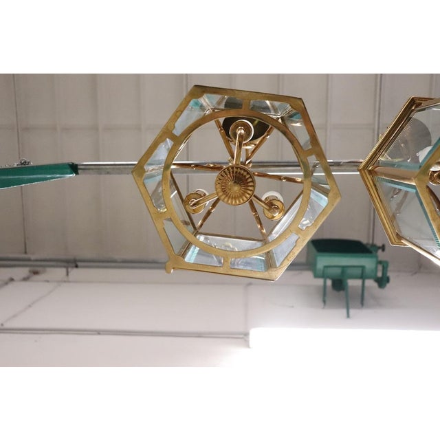 Gilt Metal and Glass Lanterns, 1990s, Set of 2 For Sale - Image 12 of 15