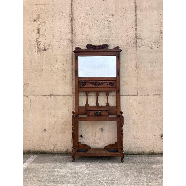 English Mahogany Hall Stand, 1890s For Sale - Image 13 of 14