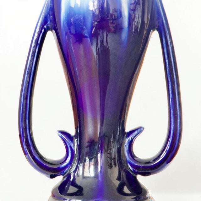 1930s Large Belgian Art Nouveau Vase in Flamed Enameled Sandstone by Thulin, 1930s For Sale - Image 5 of 10