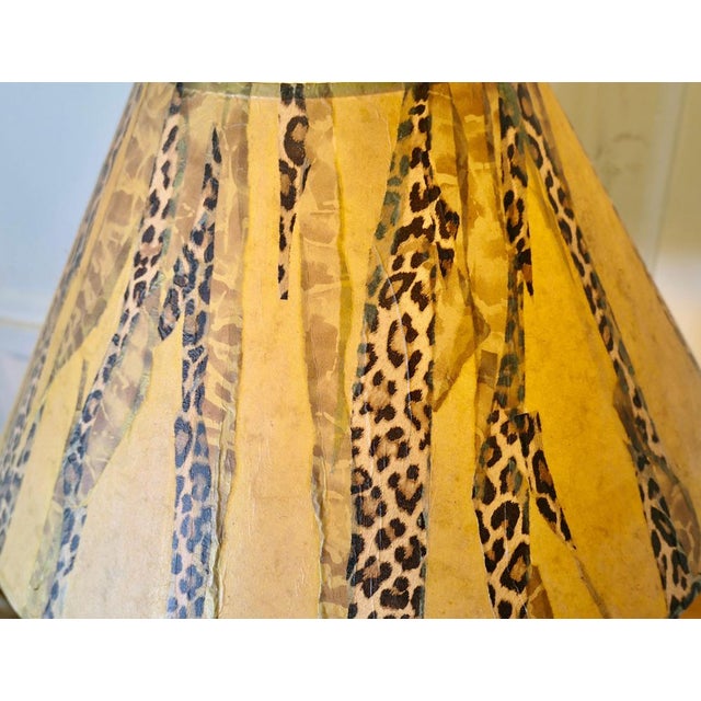 Gold rench Leopard Print Table Lamp, 1970s For Sale - Image 8 of 13