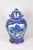 Chinese Early 20th Century Vintage Blue White Temple Jar For Sale - Image 3 of 13