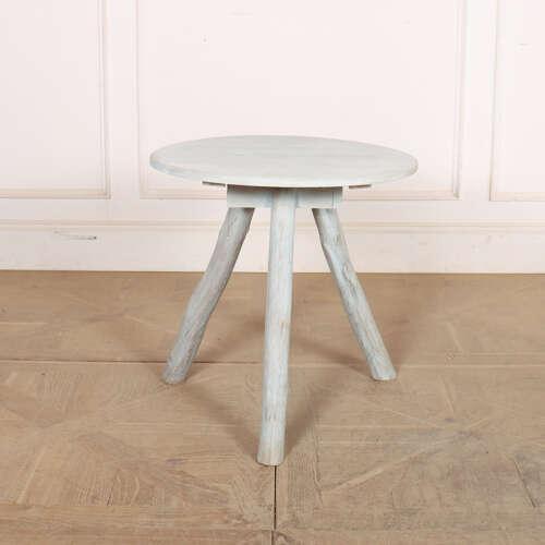 Small 19th century English primitive painted pine cricket table. 1890. This piece is designed in the style of the selected...