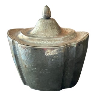 An American Silver Tea Caddy Mark of h.b. Stanwood, Boston, Massachusetts, Circa 1840 For Sale