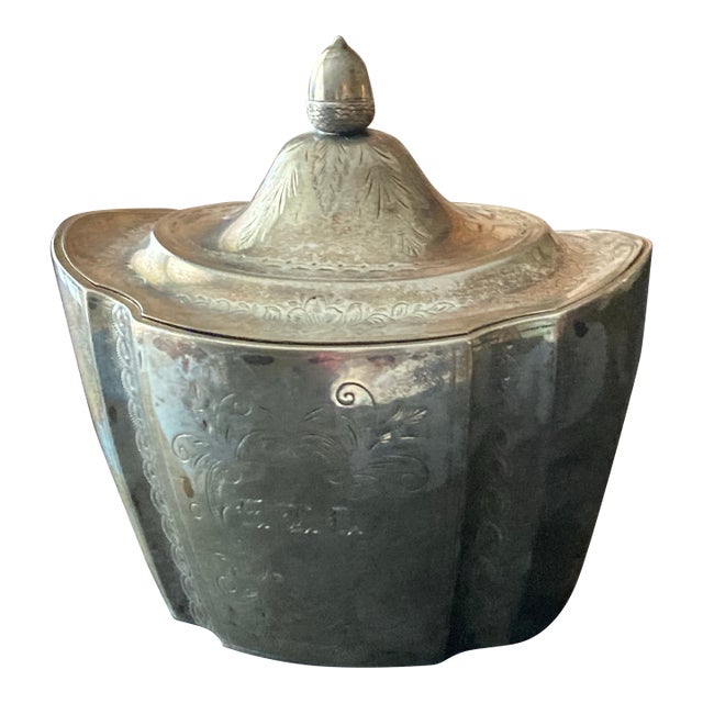 An American Silver Tea Caddy Mark of h.b. Stanwood, Boston, Massachusetts, Circa 1840 For Sale
