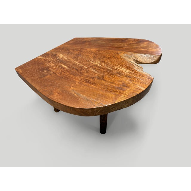 2010s Andrianna Shamaris Organic Mid Century Style Teak Wood Coffee Table For Sale - Image 5 of 6