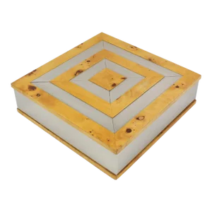 Tommaso Barbi Italy Chrome and Burl Wood Large-Scale Box