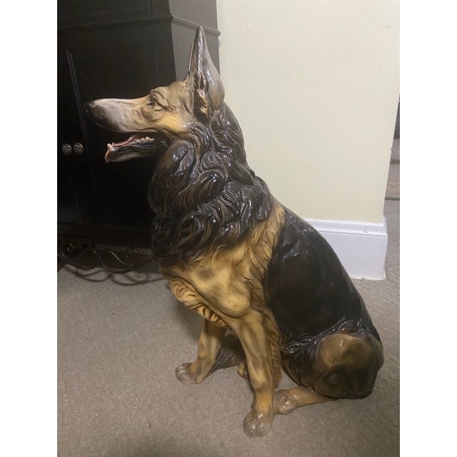 French 20th Century Shepherd Dog Life Size Sculpture For Sale - Image 3 of 13
