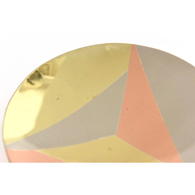 Metal Vintage Three Metal Signed Copper, Brass and Silver-Plate Bowl on 3 Ball Feet Polished For Sale - Image 7 of 10