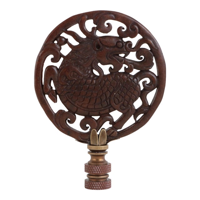 Chinese Foo Dog Carved Stone Lamp Finial Chairish