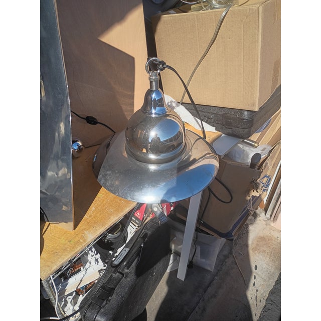Mid-Century Modern 1990s Aluminum and Steel Space Age Style Pendant Lamp For Sale - Image 3 of 6