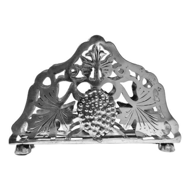 Postmodern Art Deco Silver Napkin Holder, Poland, 1960s For Sale