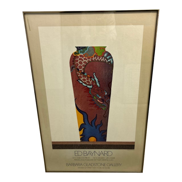 Vintage Ed Baynard Exhibition Poster 1980, Framed For Sale