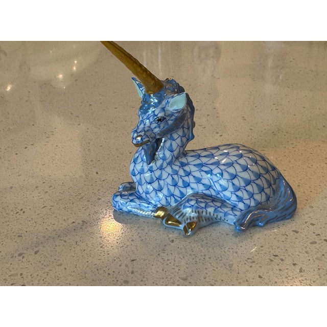 Perfect for the Herend collector. Perfect graduation gift.This hand-painted unicorn horse is porcelain with 24 karat gold...