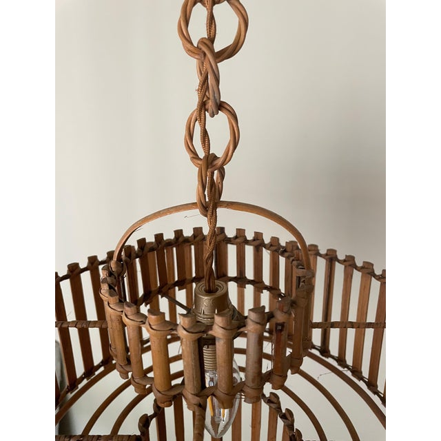 Mid-Century Modern Bamboo Pendant Light, 1950s For Sale - Image 3 of 7