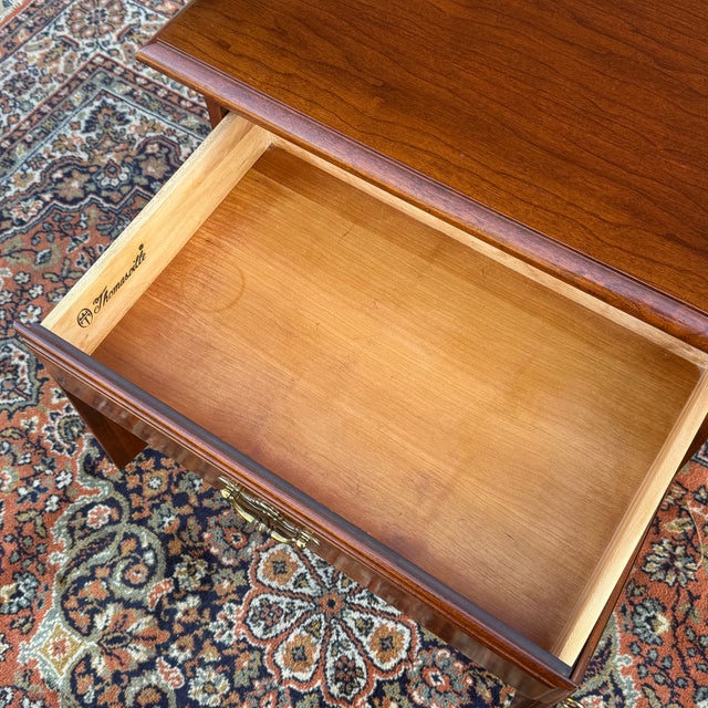 Thomasville Vintage Thomasville Chippendale Collector's Cherry Nightstand Cabinet With Drawer For Sale - Image 4 of 17