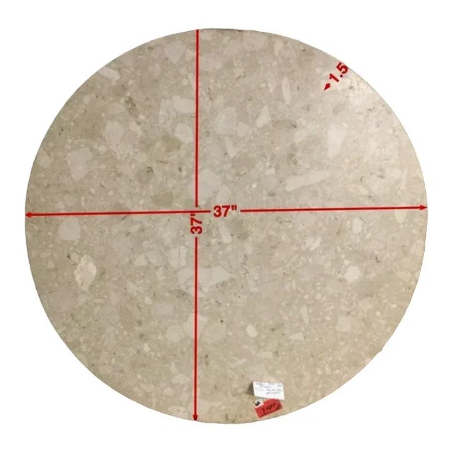 Cream Marble Entry Center Table For Sale - Image 8 of 8