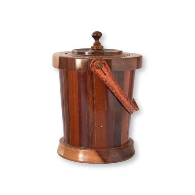 Hand-Made Midcentury Modern Wood Ice Bucket For Sale - Image 9 of 9