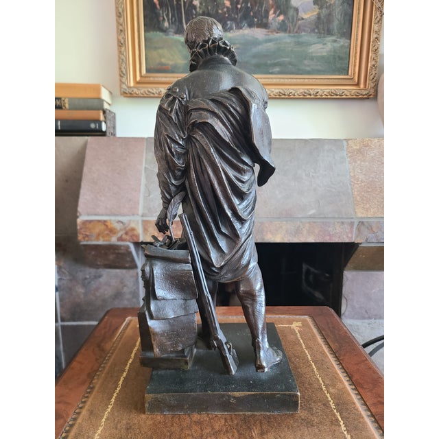 Pierre-Jean David Antique 19th Century Bronze Sculpture Statue of Ambroise Paré For Sale - Image 11 of 18