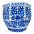 1990s Blue and White Cachepot Jardienere Plant Holder Chinoiserie Porcelain Ceramic Chinese Asian For Sale