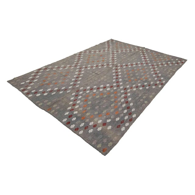 Traditional Vintage Kilim Rug-6′2″ × 8′6″ For Sale - Image 3 of 7