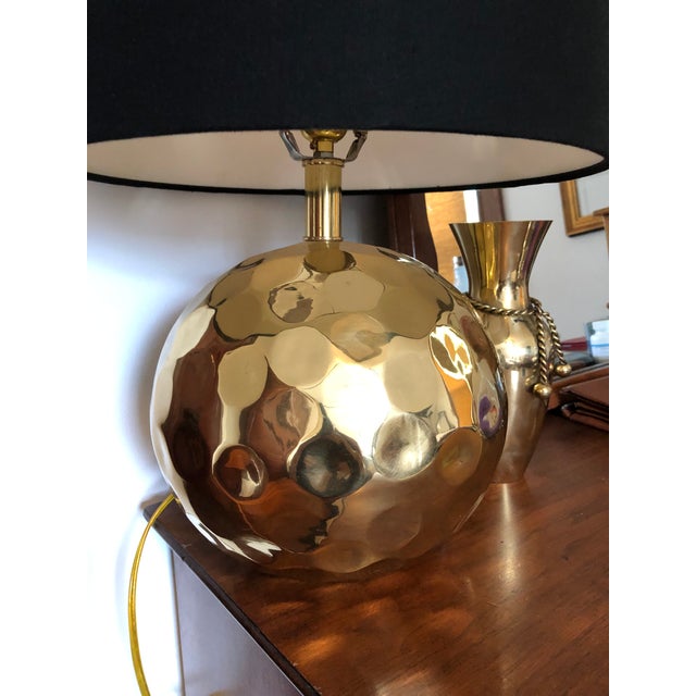 Nate Berkus Solid Hammered Brass “Orbit” Table Lamp With Shade Chairish