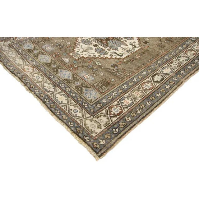 vintage Turkish Oushak rug with French Country tribal style. This hand knotted wool vintage Turkish Oushak rug features...